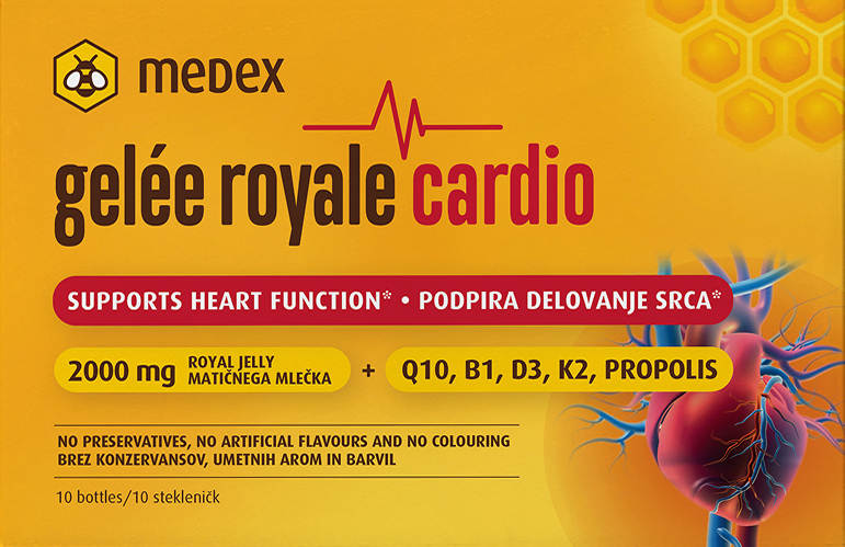 Medex Gelée royale cardio – škatla z 10 stekleničkami